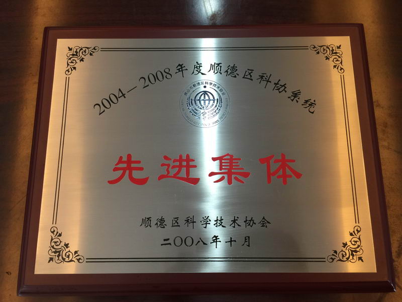 2008年10月——2004-2008年度顺德区科协系统先进集体